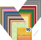 HTVRONT HTV Heat Transfer Vinyl Bundle, 90 Pack 12" x 10" Iron on Vinyl - Image 7