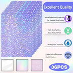 Clabby 36 Sheets Holographic Sticker Paper A4 Vinyl Holographic Laminate Sheets - Image 4