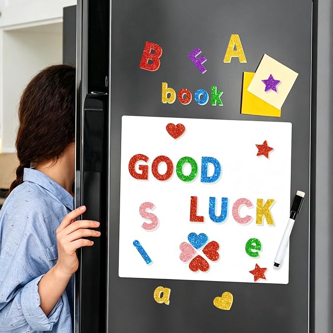469 Pcs Glitter Foam Stickers, Letter Shapes Stickers, 7 Sheets Colorful 3D - Image 5