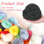 PATIKIL Wool Roving Yarn, 250G/8.8OZ Felting Wool Pure Roving Yarn, Drak Gray - Image 2