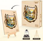 Wooden Puzzles for Adults Fantasy Castle Waterfall Driftwood Puzzles 180 Pieces - Image 5