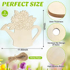 Large Size 12" Wooden Spring Crafts Ornaments to Paint, Flower Wooden DIY Blank - Image 2