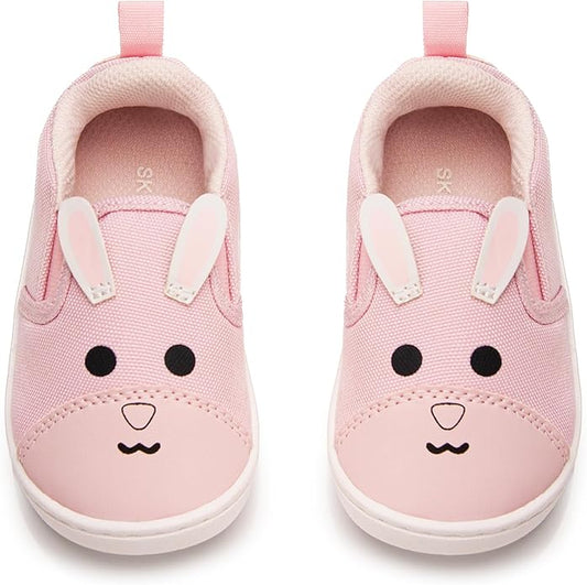 SKYWHEEL Toddler Slip On Shoes Wide Toe Box Barefoot Casual Canvas Walking Tennis Shoes for Boys Girls Cute Sneakers