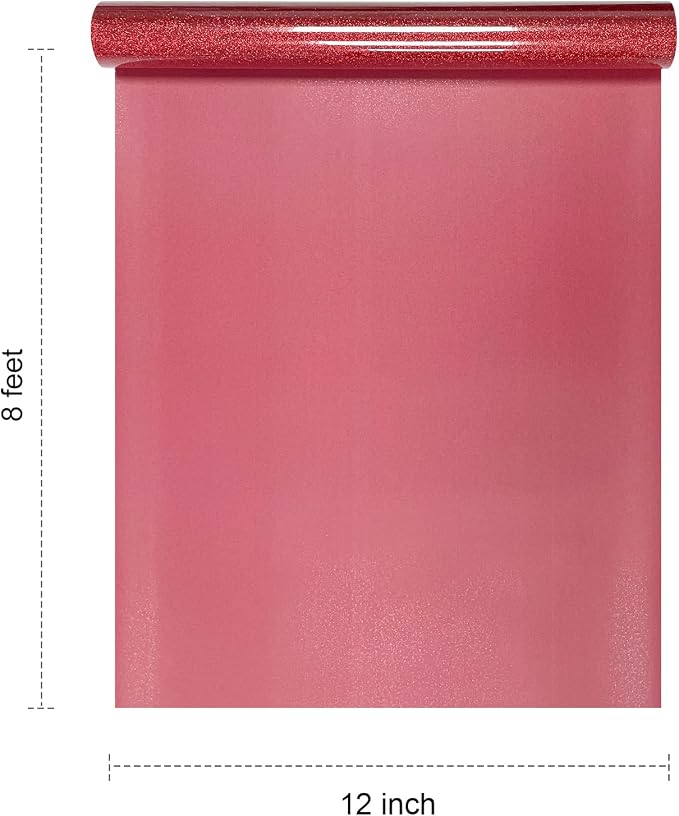Efuncro- Red Glitter HTV Heat Transfer Vinyl - Image 3