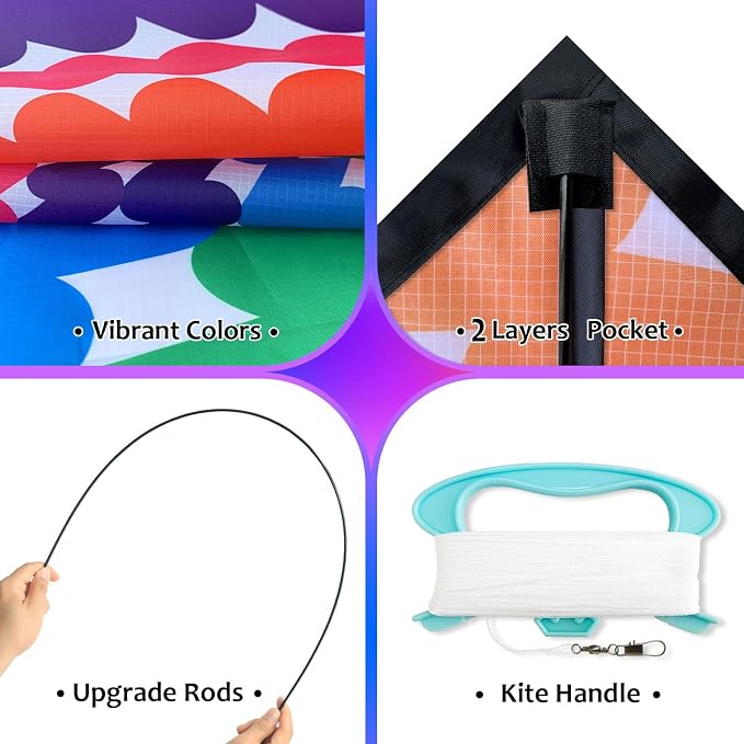 HONBO Large Delta Kite for Kids & Adults, Extremely Easy to Fly Kite for Beach - Image 6