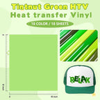Tintnut Green Heat Transfer Vinyl, 18 Sheets 12×10in Iron on Vinyl | Vibrant - Image 2