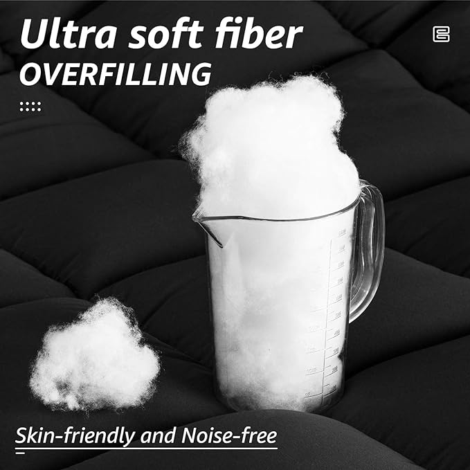 HYLEORY Queen Comforter, All Season Down Alternative Duvet Insert, Cooling - Image 3