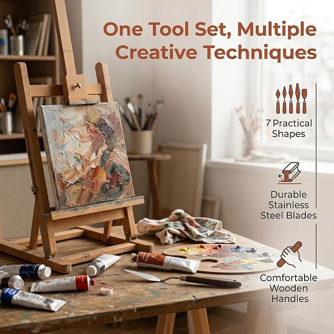 Palette Knife Set of 7, Stainless Steel Painting Knives - Image 5
