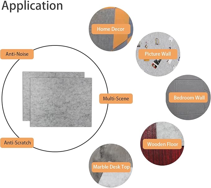 8 MM Thick Felt Furniture Pads, 15’’ x 12’’ Gray Felt Pads - Image 5
