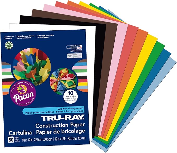 Tru-Ray Construction Paper, 10 Vibrant Colors, 50 Sheets & Construction Paper - Image 5