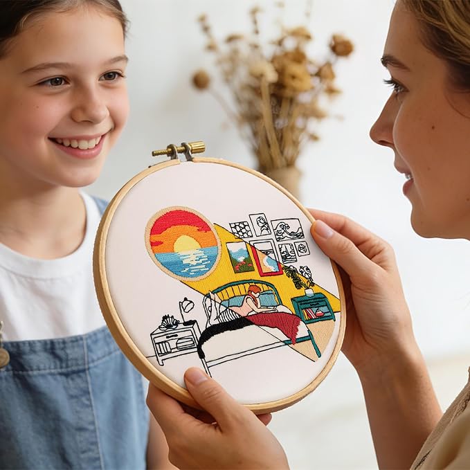 Embroidery Kits for Beginners Adults Sunrise Hand Embroidery Starter Kits - Image 4