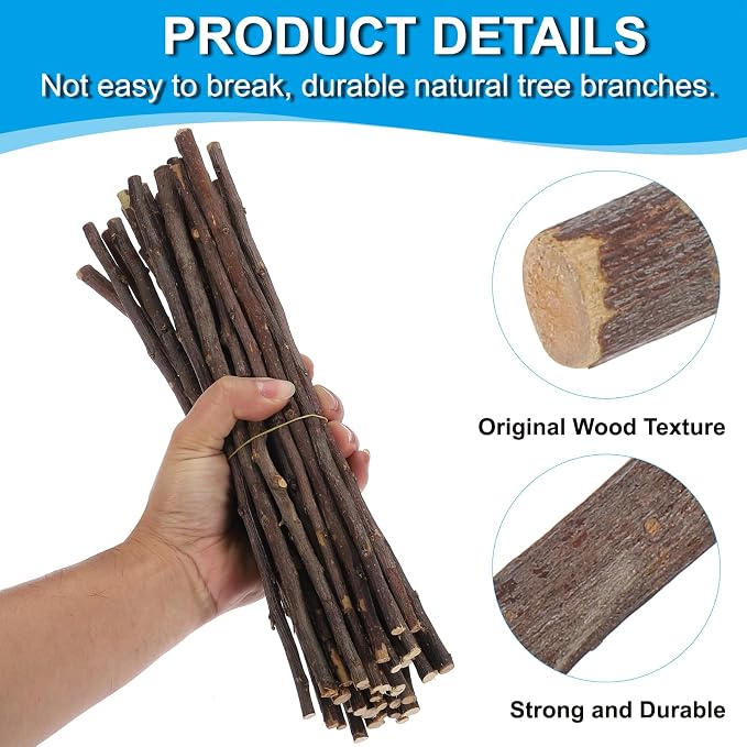 PATIKIL 60 Pcs / 30cm Wood Log Sticks, 0.2-0.5inch in Diameter Natural Driftwood - Image 3