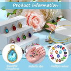 Inbagi 160 Pcs Crystal Birthstone Charms Beads Pendants and Lobster Claw Clasp - Image 5