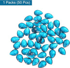 MECCANIXITY 50PCS Flat Back Acrylic Teardrop Gems 10x14mm Artificial Rhinestones - Image 3