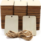 115 Pcs Unfinished Wood Pieces Rectangle-Shaped, HOOMBOOM 2 x 1.3 inch Light - Image 2