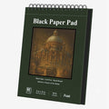 Fuxi Black Paper Sketchbook 8"×10", 60 Sheets Double-Sided Hard Cover, Spiral by SketchBook