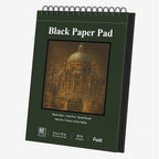 Fuxi Black Paper Sketchbook 8"×10", 60 Sheets Double-Sided Hard Cover, Spiral by SketchBook