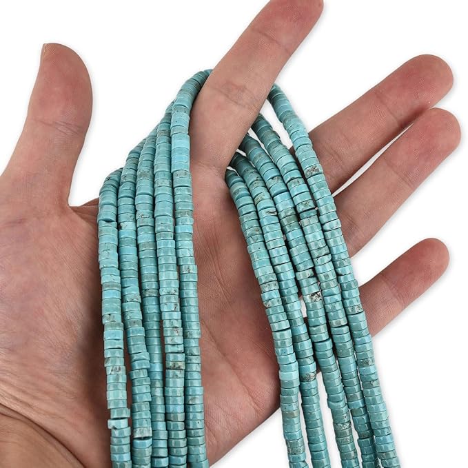170pcs 5x2mm Natural Turquoise Heishi Disc Rondelle Spacer Stone Semi Precious - Image 4
