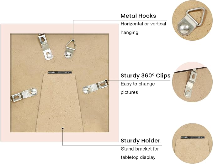 4x4 Picture Frame with Real Glass, Wooden cute 4 x 4 Photo Frame with Wavy Mat - Image 4
