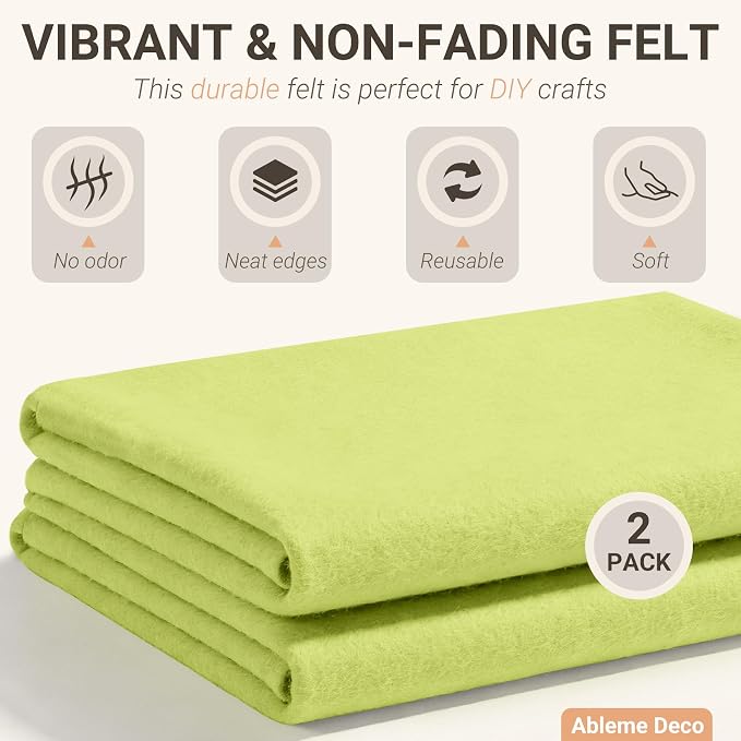 Olive Green Felt Fabric Sheets 18" x 18" 1.6mm Soft Craft Felt | Soft Precut - Image 3