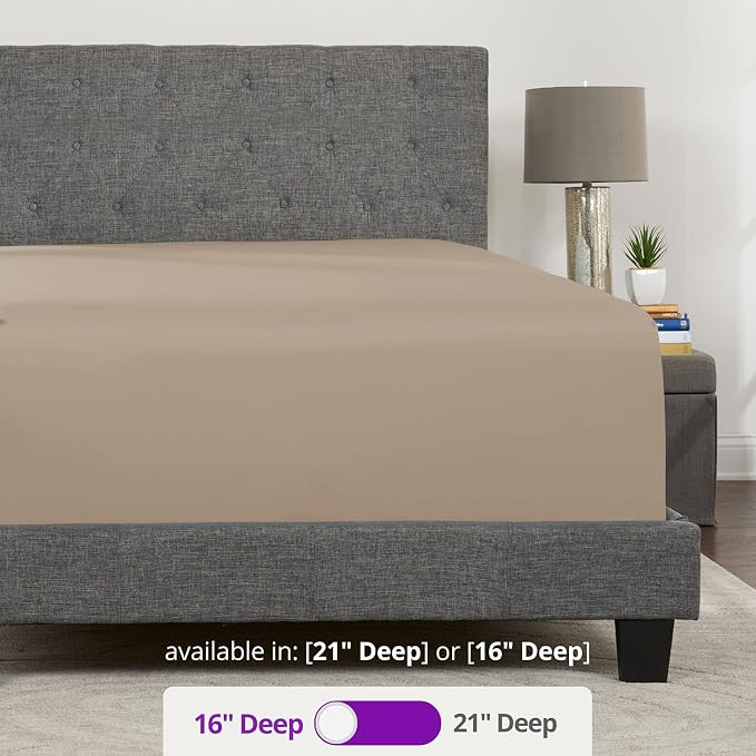 King Fitted Sheet King Size Fitted Sheet Only Deep Pocket – Real 16” Fitted Bed - Image 3