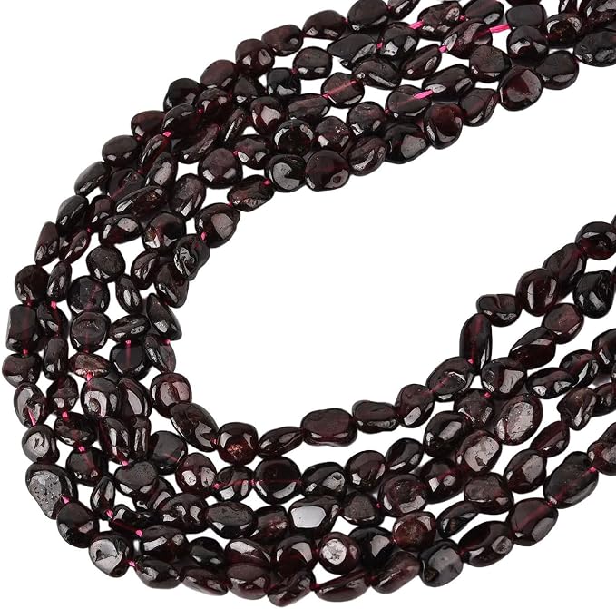 HAAMIIQII Natural Red Garnet Pebble Stone 5-8mm Small Irregular Freeform - Image 3
