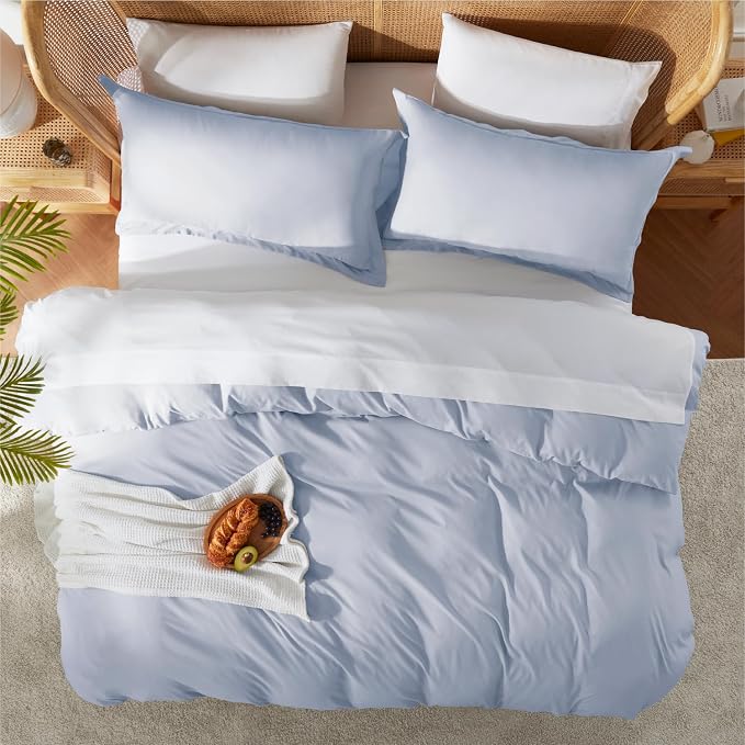 Nestl Ice Blue California King Duvet Cover Sets - Image 5