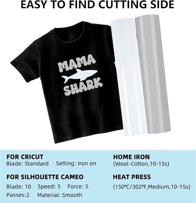 RENLITONG White and Gray Heat Transfer Vinyl - Image 3