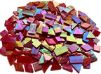 Iridescent Red Glass Mosaic Tiles, 280 Pieces Mixed 4 Shapes Stained Glass - Image 4