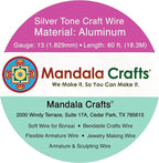 Mandala Crafts 13 Gauge Silver Tone Anodized Aluminum Craft Wire, 60 FT | - Image 3