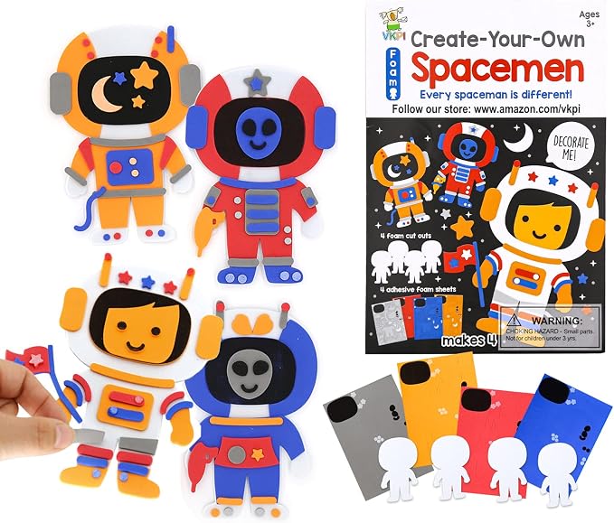 VKPI 4 Pieces EVA Foam Art Crafts Gift Kit, Creative Make Your Own Spacemen by VKPI