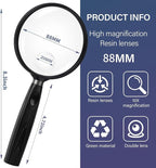 Feosky Handheld Reading Magnifier, 10X Magnifier, 90mm Shatterproof Lens - Image 2
