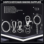 LEOBRO 145PCS Key Rings and Keychain Clips, Keychain Making Kit, Lobster Claw - Image 2