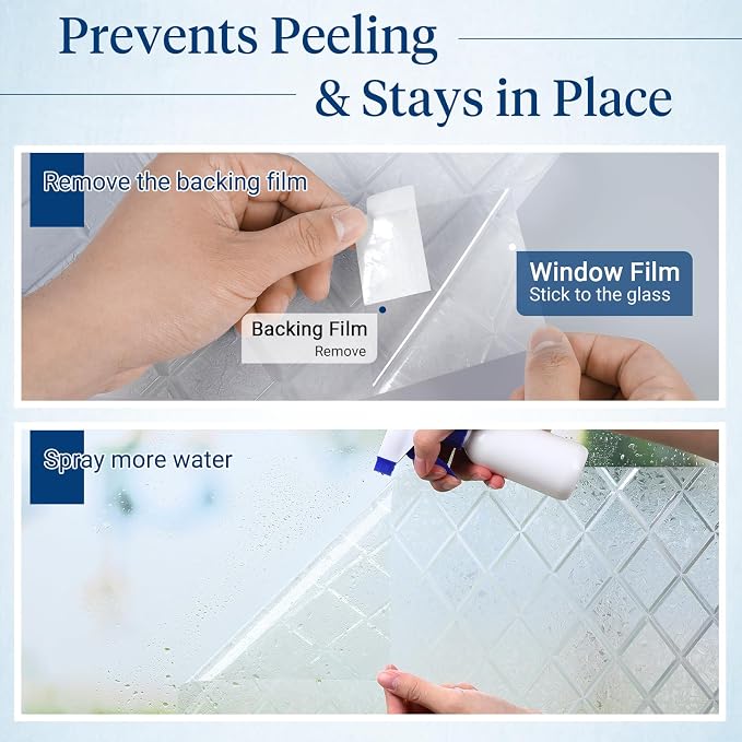 Haton Window Privacy Film Decorative Frosted Glass Window Film, Sun Blocking - Image 6