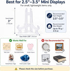 Artliving 3 Inch Acrylic Card Display Stands, Small Plastic Easels and - Image 3
