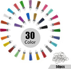 120 Pack Leather Keychain Tassels Charms Silver White Cap Multicolor Tassels - Image 2