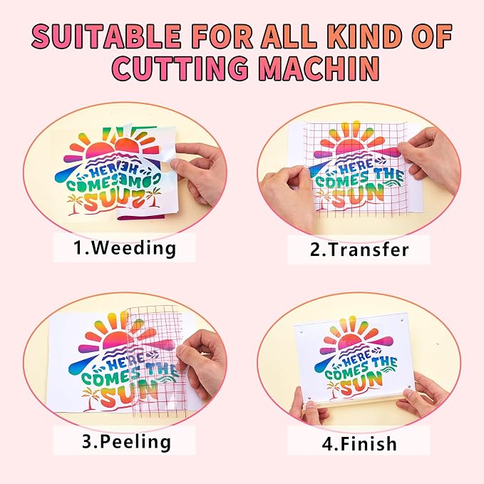 Tintnut Gradient Permanent Vinyl 8 Sheets 12x10in Rainbow Adhesive Vinyl | - Image 3