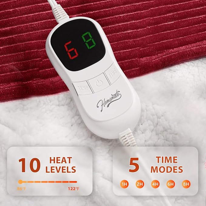 Homemate Electric Heated Blanket Full Size - Image 3