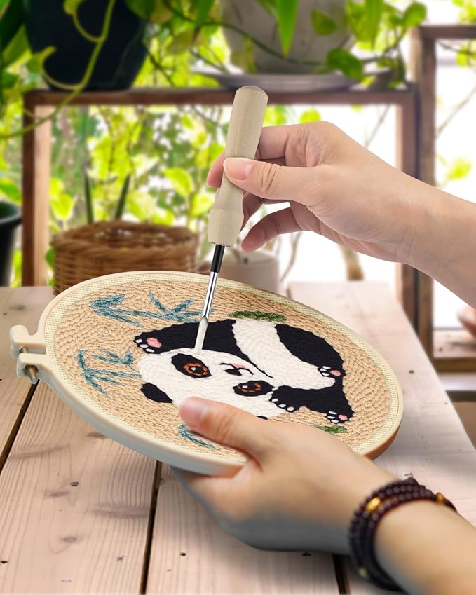 TINDTOP Punch Needle Kits, Panda Punch Embroidery Kits - Image 4