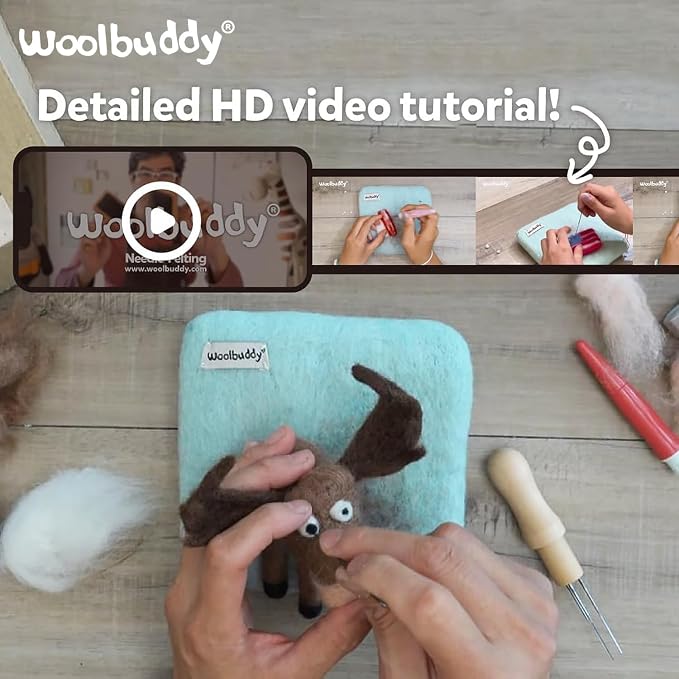 Woolbuddy Needle Felting Kit for Beginner Adults, Starter Set - Image 4