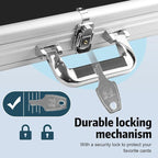 Silver Large 34"x22" Aluminum Show Card Display Case, Lockable Trading Card - Image 4