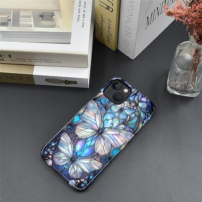 ZHEGAILIAN Case for iPhone 13 14, Stained Glass Butterfly Aesthetic Durable - Image 4