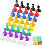 40 Pcs Multicolor Plastic Pawn Game Pieces by Zhanmai