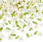 FASHEWELRY 60Pcs Pearl White Lily Flower Charms Acrylic Lily of the Valley - Image 7