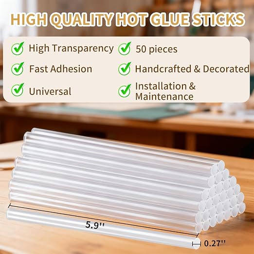 Mini Size Hot Glue Sticks, 5.9'' x 0.27" Clear Glue Gun Sticks | Perfect - Image 4