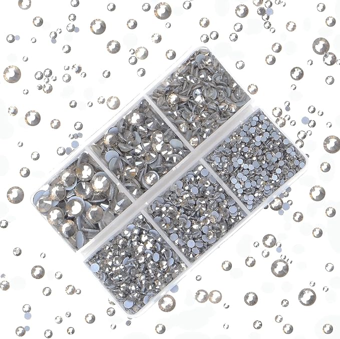 4000Pcs Mixed Size Hot Fix Round Crystals Gems Glass Stones Hotfix Flat Back - Image 5