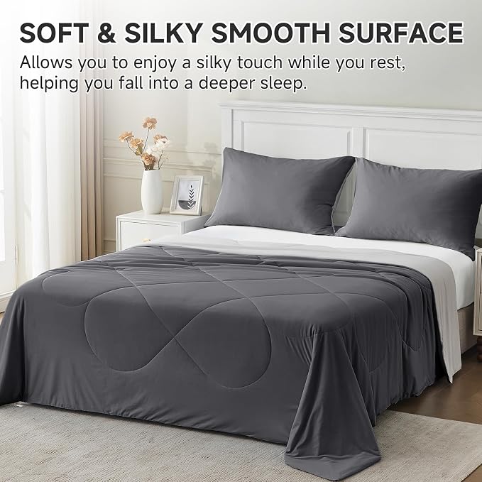 HOMFINE Cooling Comforter King Size, Japanese Double-Sided Cold Tech Fabric - Image 4