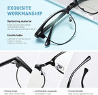Blue Light Blocking Glasses Vintage Half Frame UV Clear Lens Anti Eyestrain - Image 4