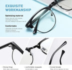Blue Light Blocking Glasses Vintage Half Frame UV Clear Lens Anti Eyestrain - Image 4
