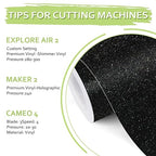 TECKWRAP Black Glitter Vinyl Permanent – Shimmer Vinyl Adhesive Vinyl Roll 1ft - Image 2